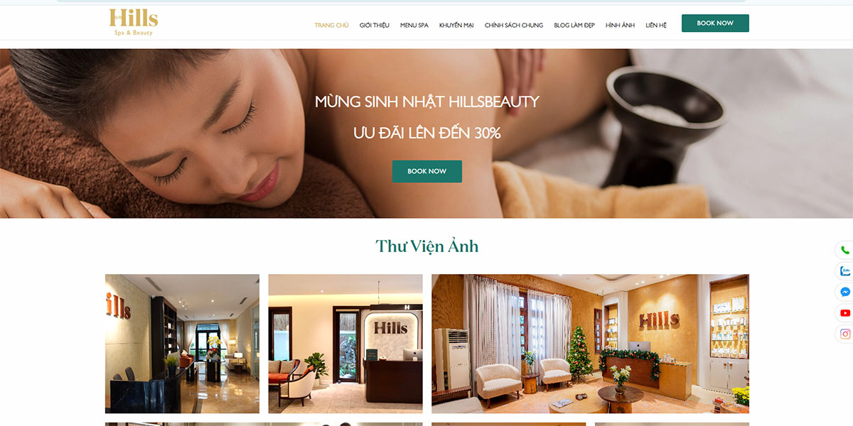 Mẫu website đẹp trong ngành dịch vụ Spa - làm đẹp