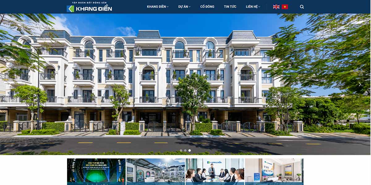 Mẫu website đẹp của 1 đơn vị trong ngành Bất động sản